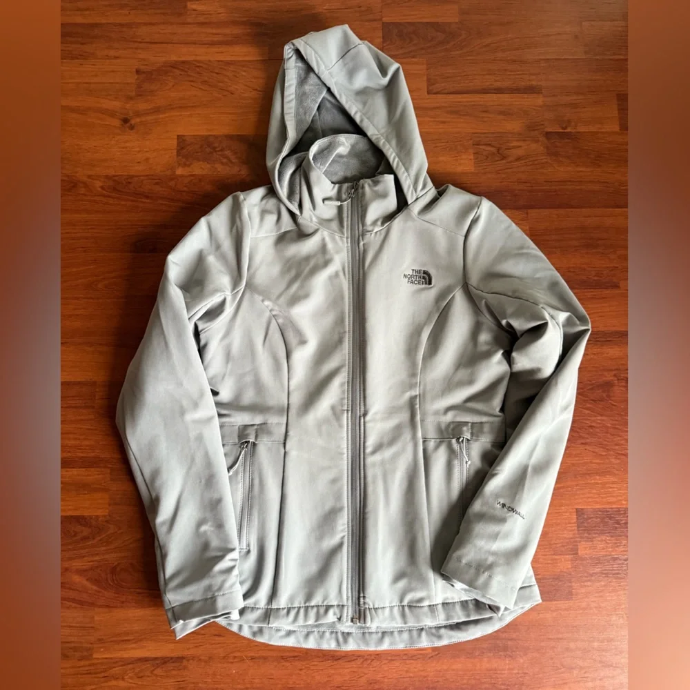 The North Face Light Gray Hooded‎ Softshell Jacket